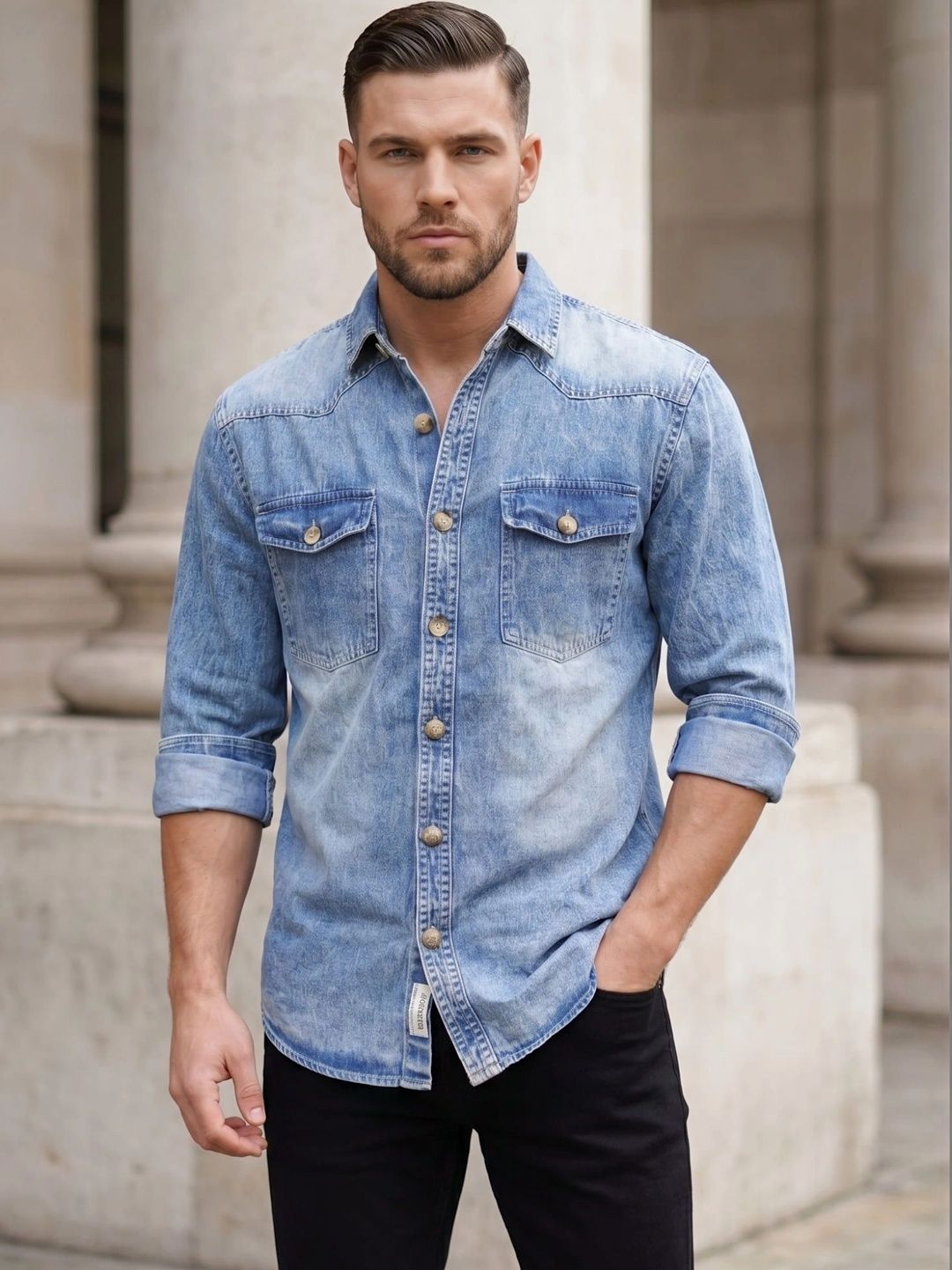 Kuons Men Classic Casual Shirt-image-6