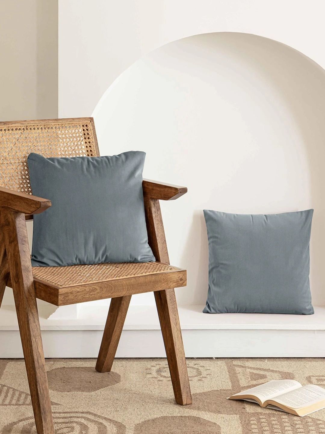Aura Grey Set of 2 Velvet Square Cushion Covers-picture-29