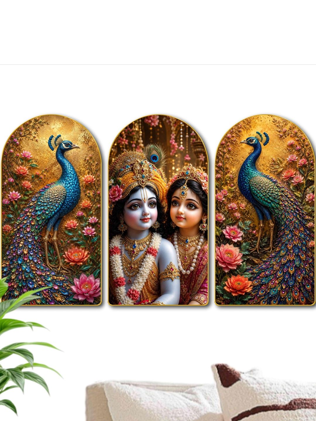 Livin'luxe Multicoloured MDF Religious Wall Paintings-picture-31