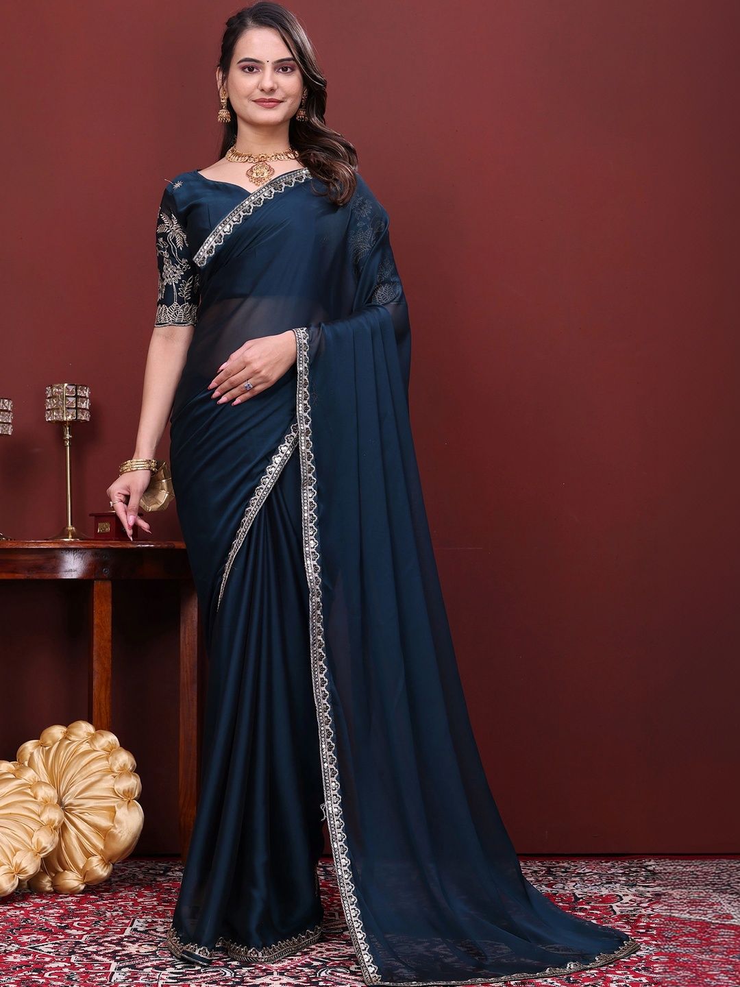 Mitera Embroidered Poly Chiffon Designer Saree-picture-25