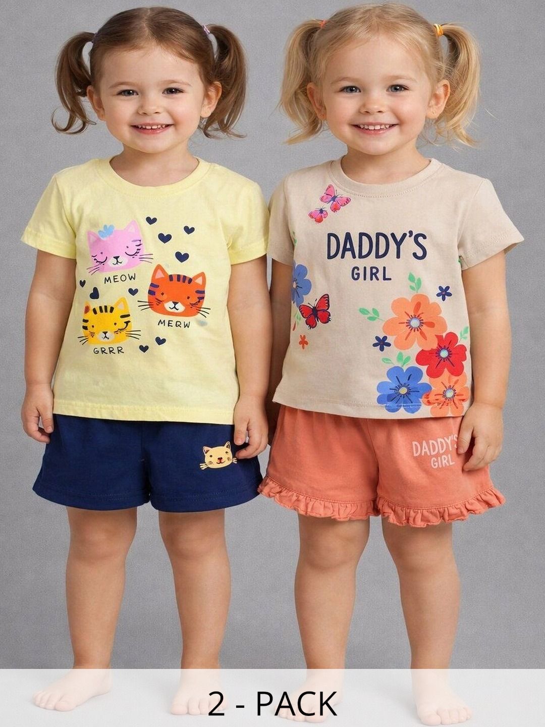 Todd N Teen Girls Printed T-shirt with Shorts-picture-26