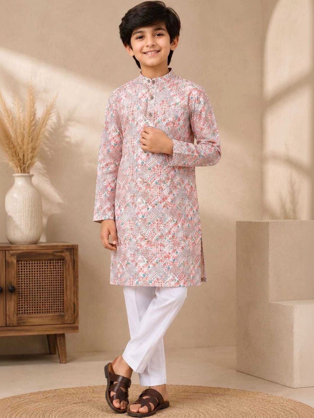 ESTYLISHKART Boys Ethnic Motifs Printed Regular Kurta with Trousers-picture-50