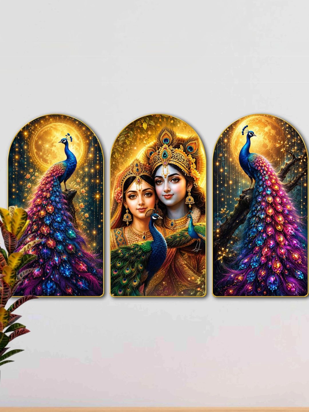Livin'luxe Multicoloured MDF Religious Wall Paintings-picture-22
