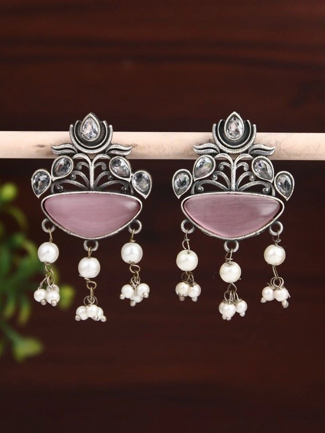 Sangria Geometric Drop Earrings-picture-21