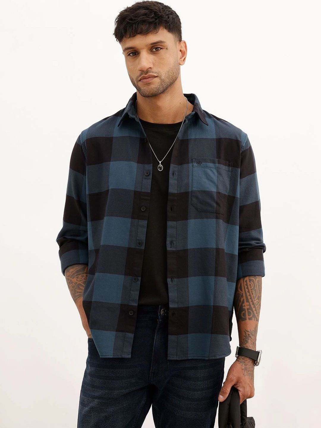 WROGN Men Buffalo Checks Checked Casual Shirt-picture-22