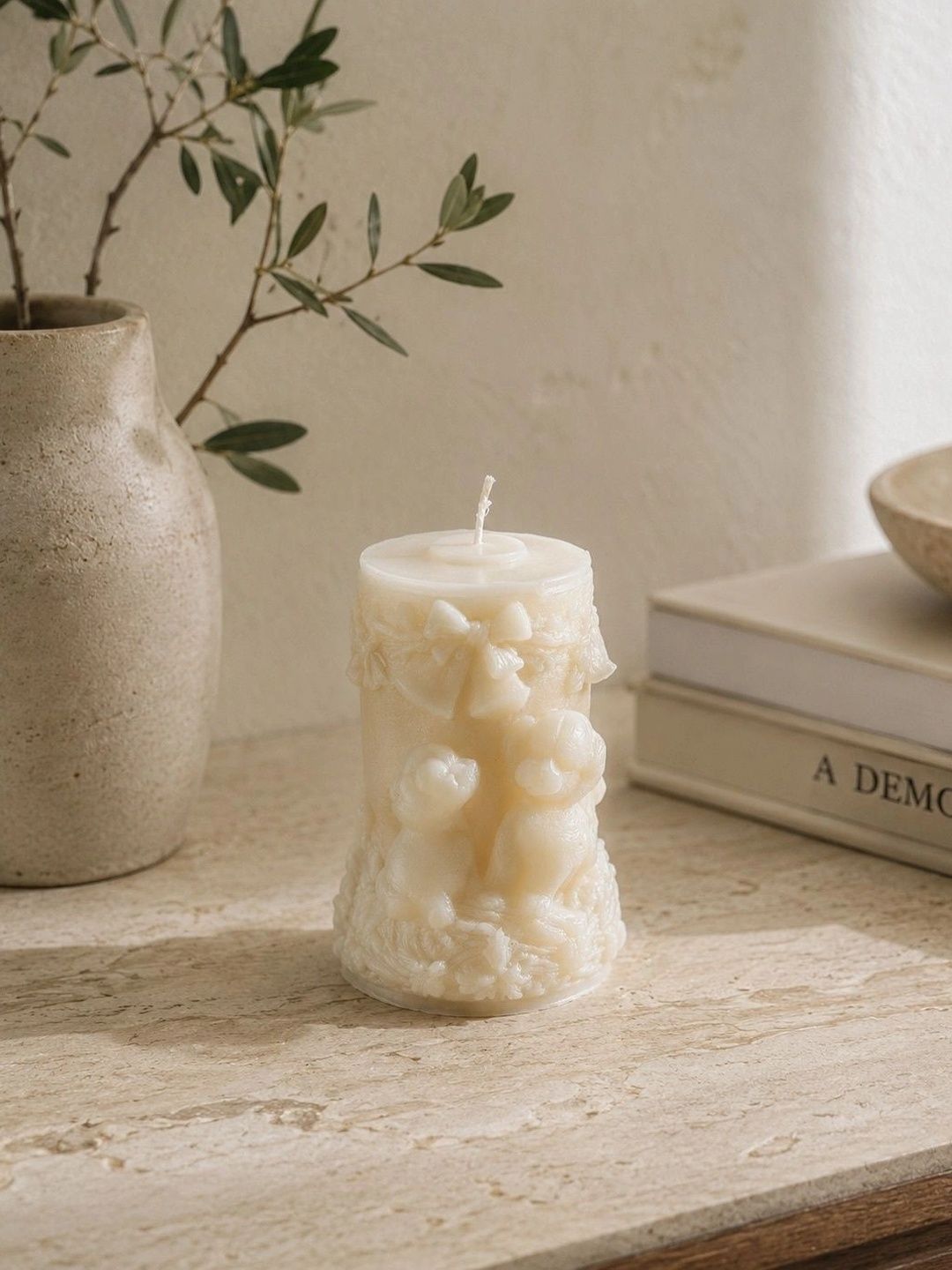 Grey Exim White 1 pieces Pillar Candle-picture-31