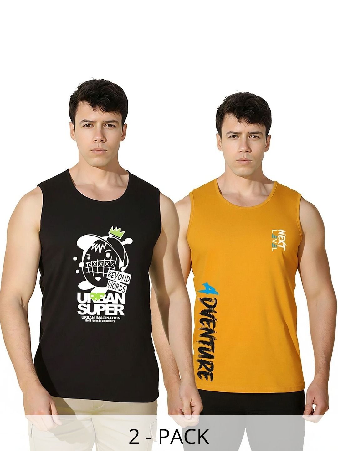 MINISTRY OF FRIENDS Men Pack Of 2 Cotton Printed Innerwear vest-image-36