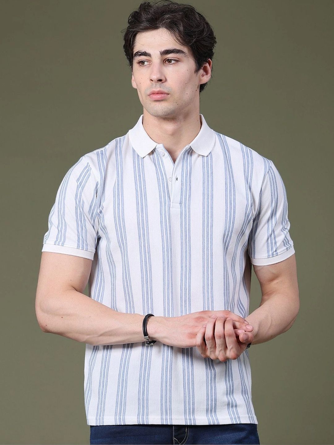LIMEROAD Men Striped Polo Collar T-shirt-picture-38