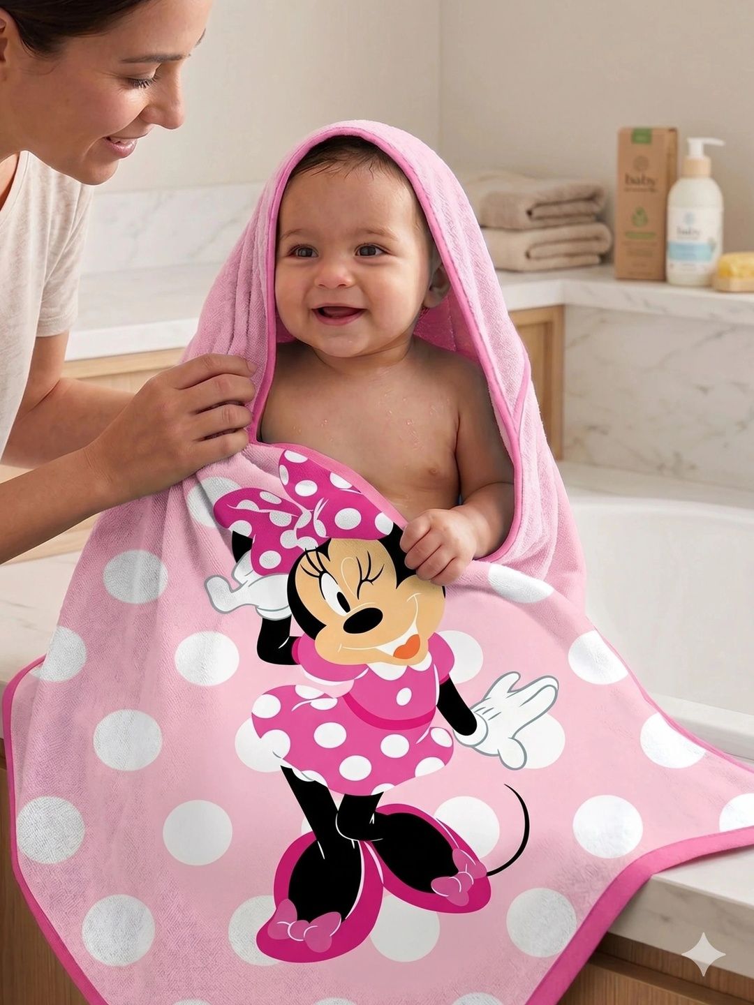 Weftora Pink 1 Printed Cotton 380 GSM Bath Towel-picture-27