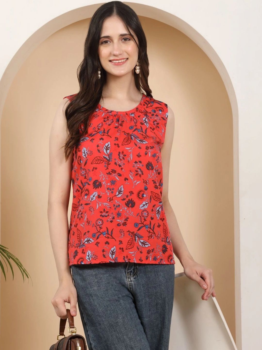 SZN Floral Print Crepe Top-picture-37
