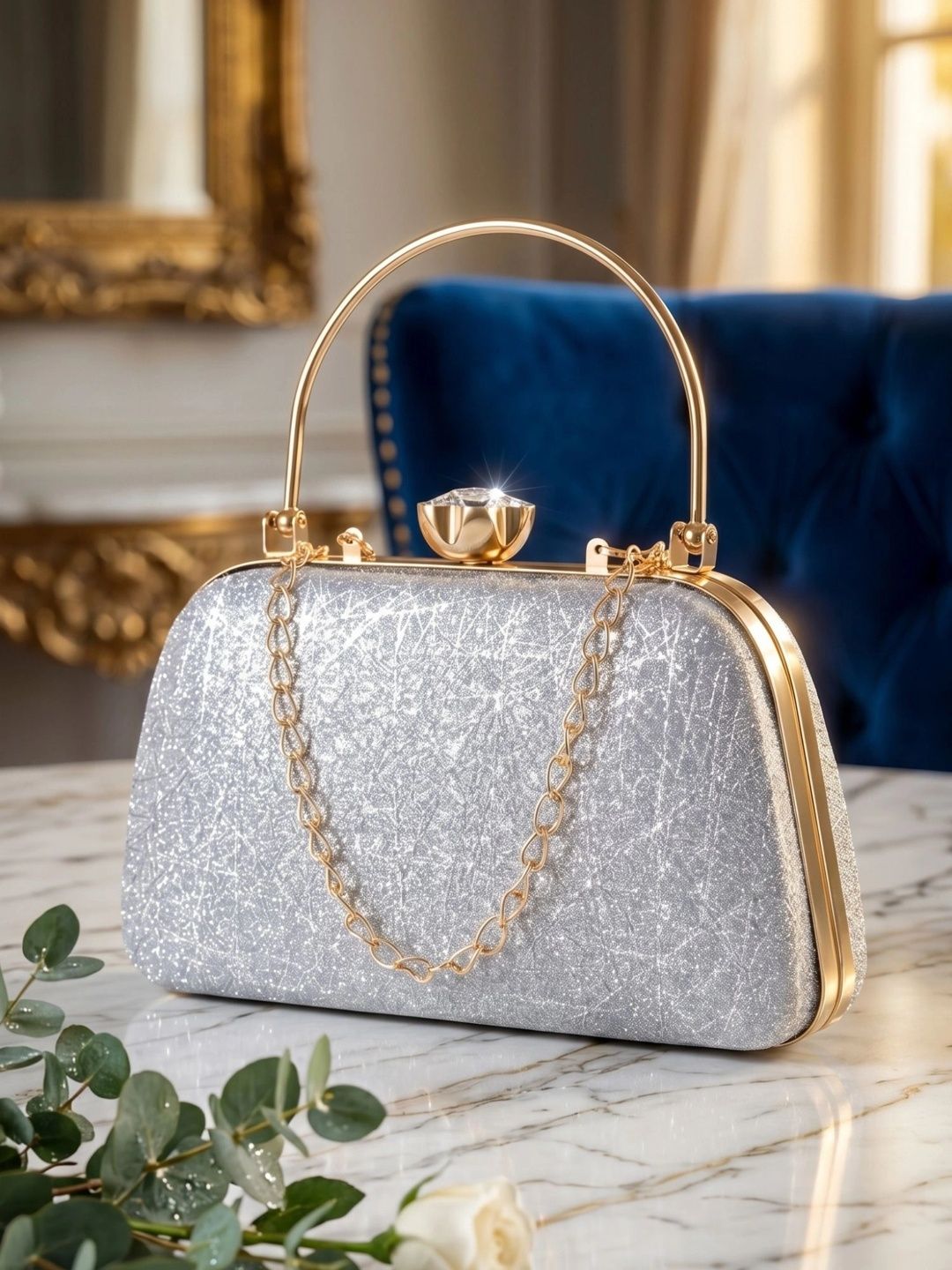 MISHA Textured Embellished Box Clutch-picture-49