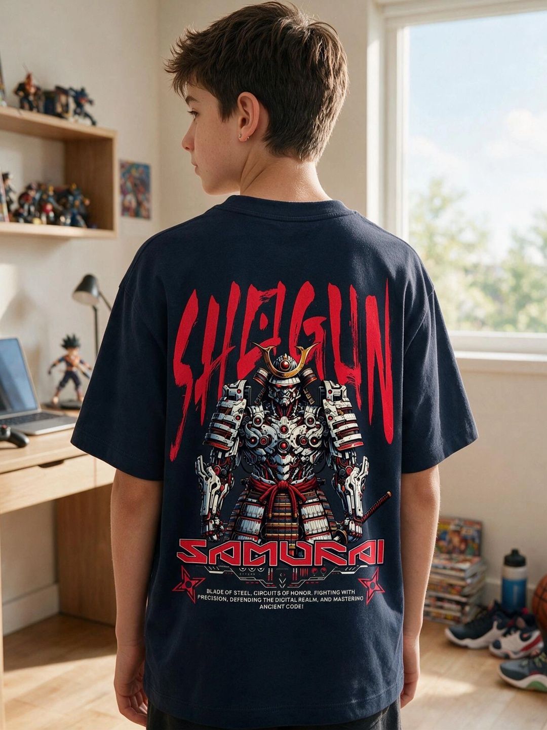 TeeSlix Boys Printed Drop-Shoulder Sleeves T-shirt-image-10