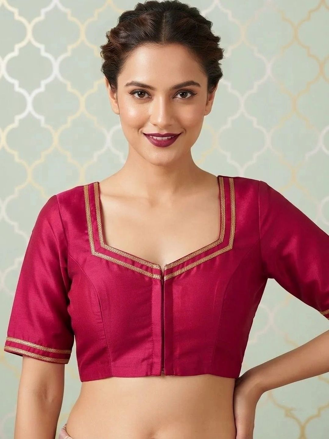Monamaar Silk Solid Zari Saree Blouse-picture-15