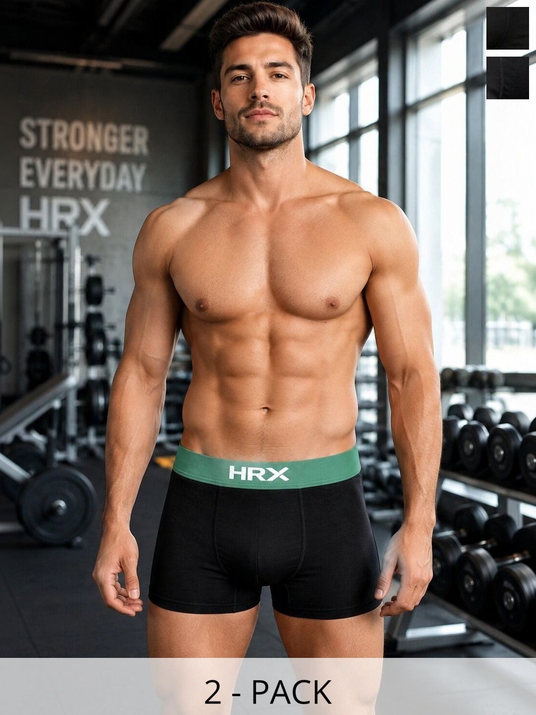 HRX by Hrithik Roshan Men Pack of 2 Cotton Blend Solid Trunks-picture-26