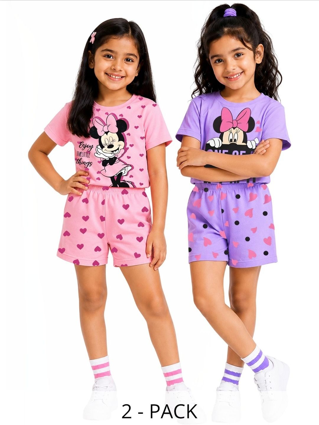 YK Disney Girls Printed T-shirt with Shorts-picture-25