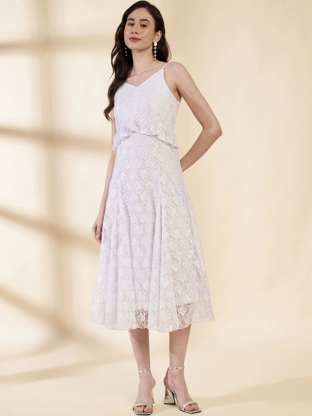 Malta Embellished Lace A-Line Midi Dress-image-24