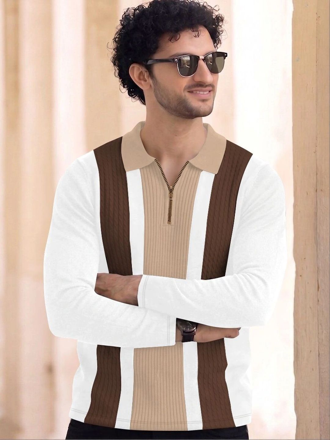 HAPPY KHAJANA Men Colourblocked Polo Collar T-shirt-picture-40