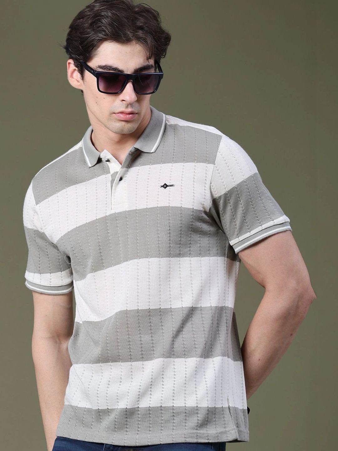 LIMEROAD Men Striped Polo Collar T-shirt-picture-36