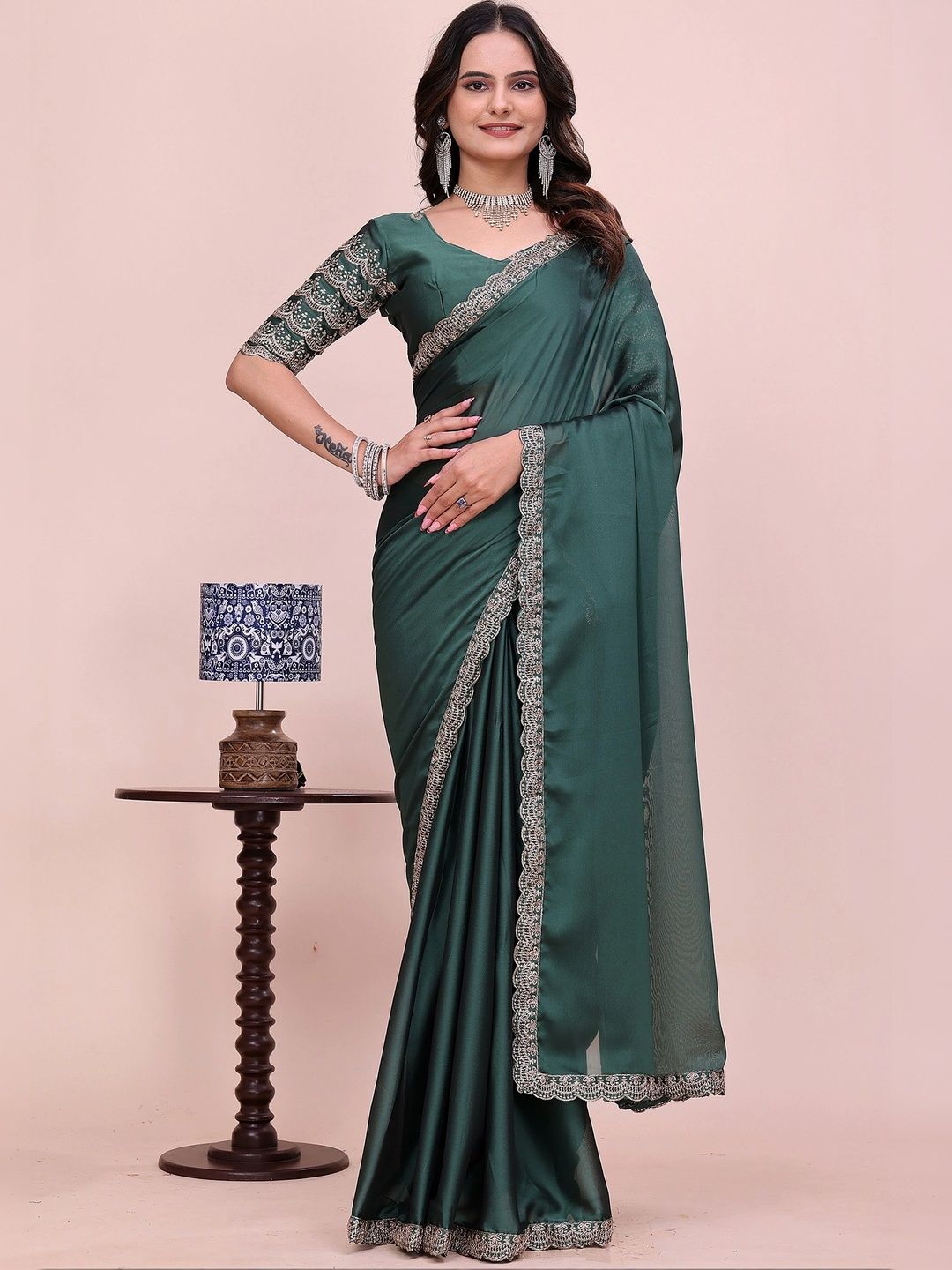 all about you Embroidered Poly Chiffon Designer Saree-picture-0