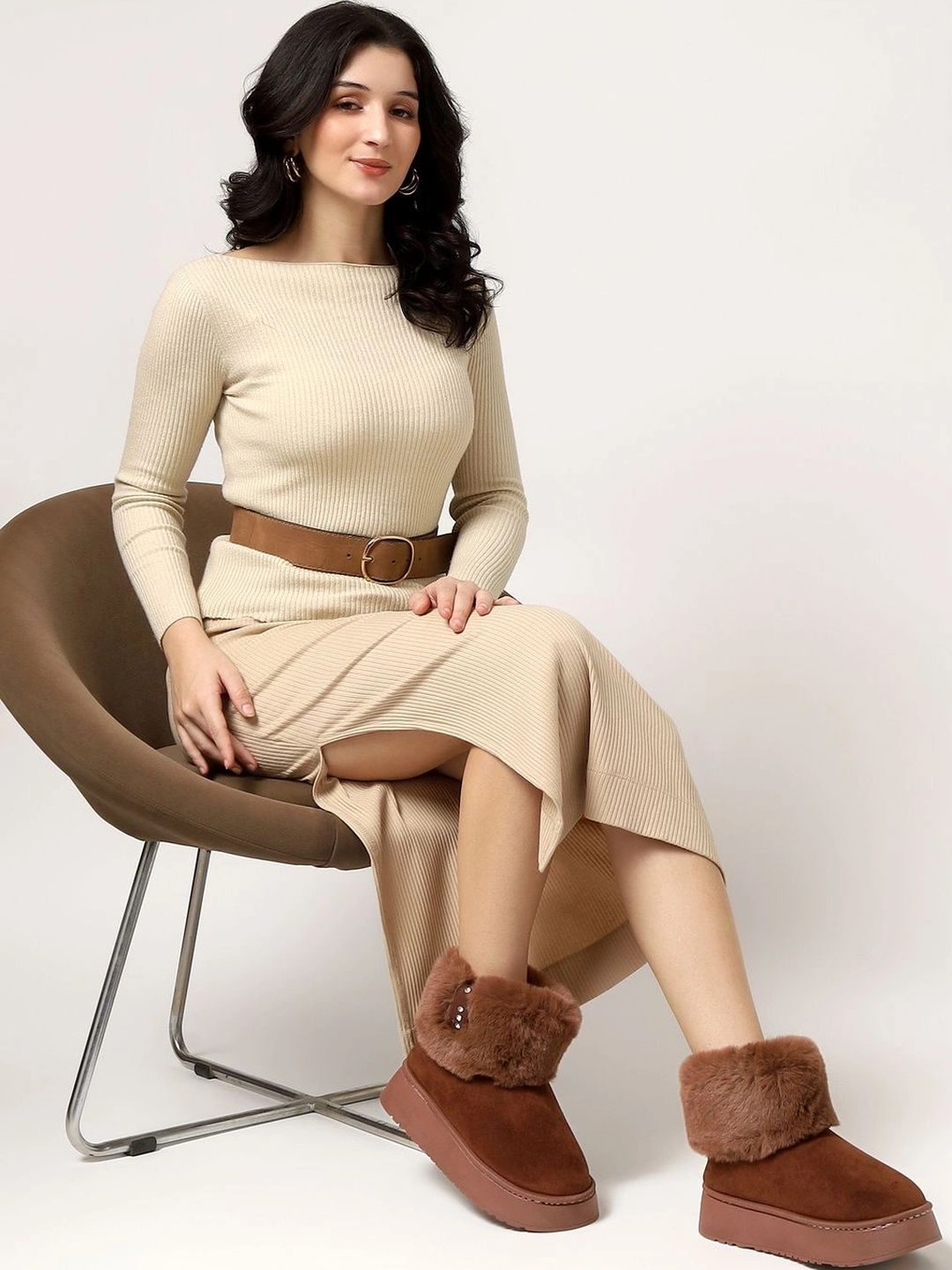 CASSIEY Textured Platform-Heeled Winter Boots-picture-31