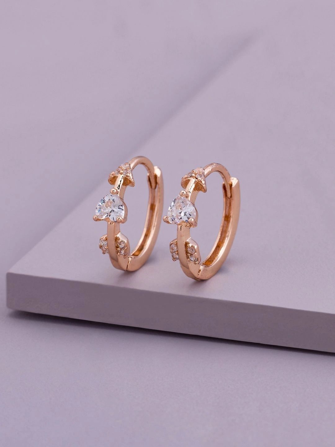Kushal's Fashion Jewellery Heart Shaped Hoop Earrings-picture-39