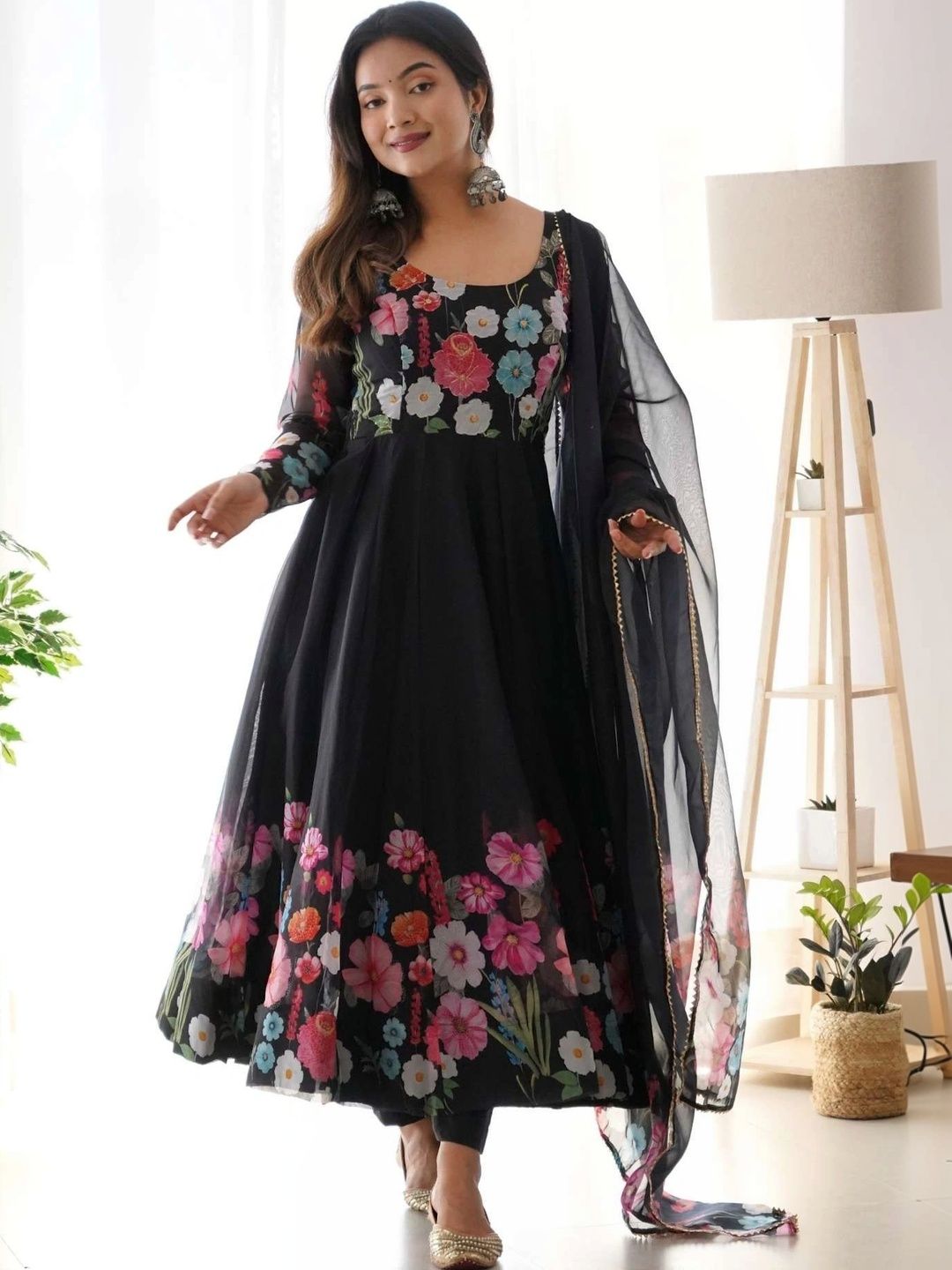 all about you Women Floral Printed Regular Kurta with Trousers & With Dupatta-picture-22