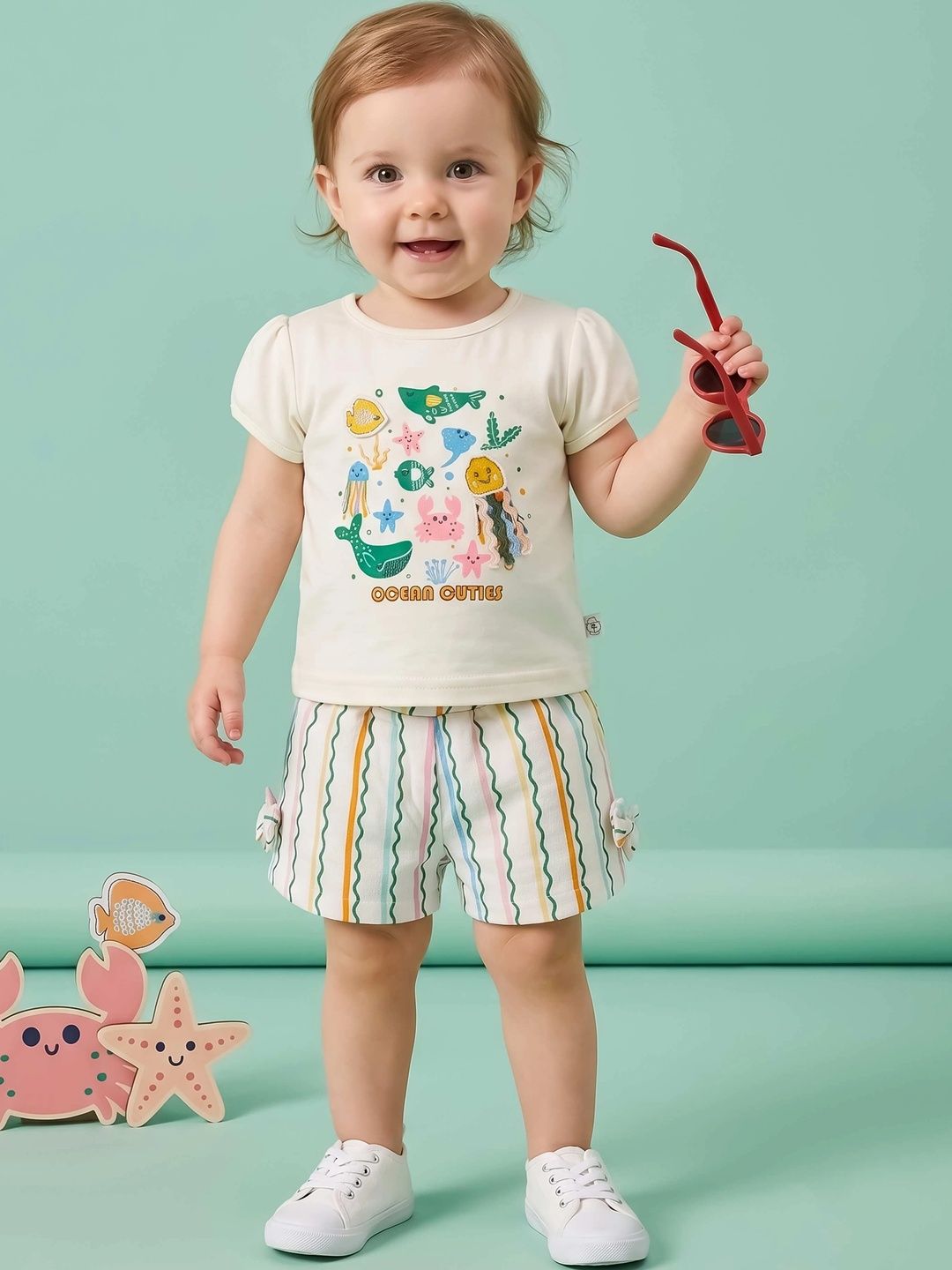 Pompidou Girls Printed T-shirt with Shorts-picture-47