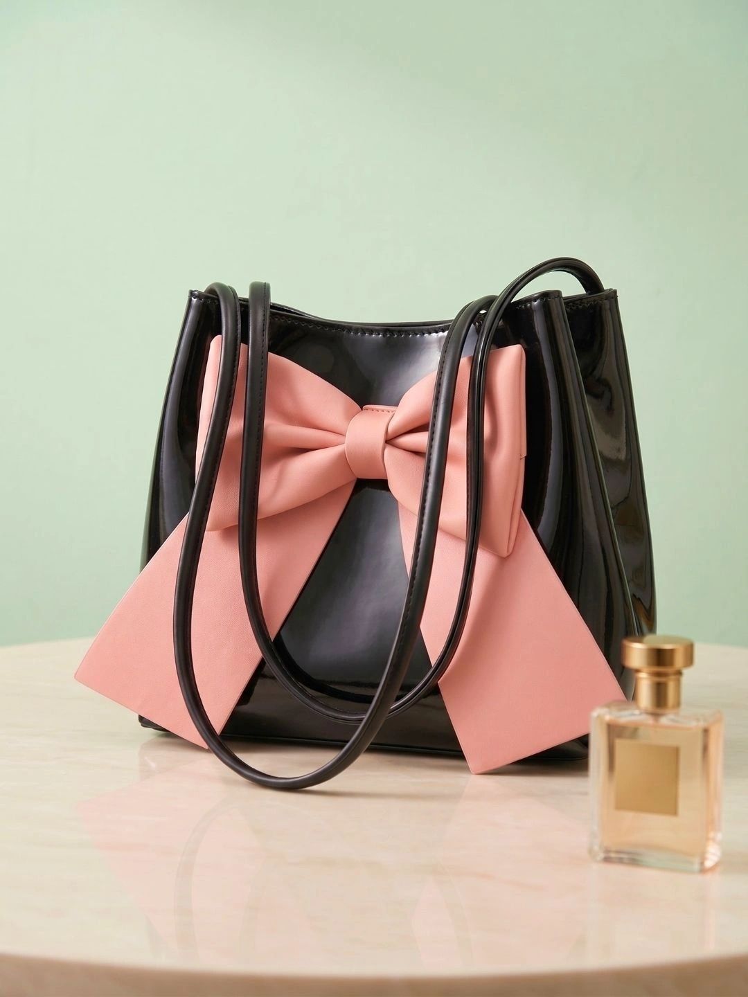 LIKE STYLE PU Oversized Swagger Handheld Bag with Bow Detail-picture-44