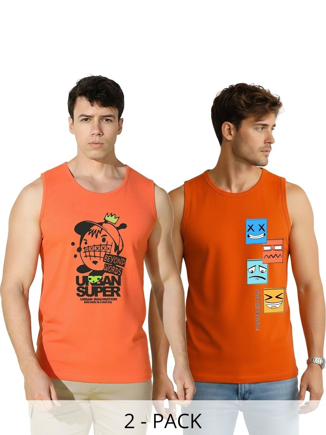 MINISTRY OF FRIENDS Pack of 2 Printed Cotton Tank-picture-14
