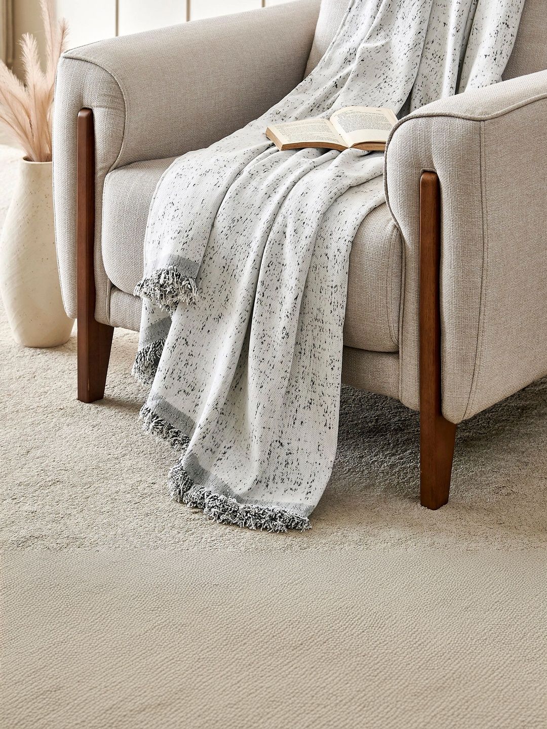 Home Centre Grey Printed Cocoon Chennile Double-image-30