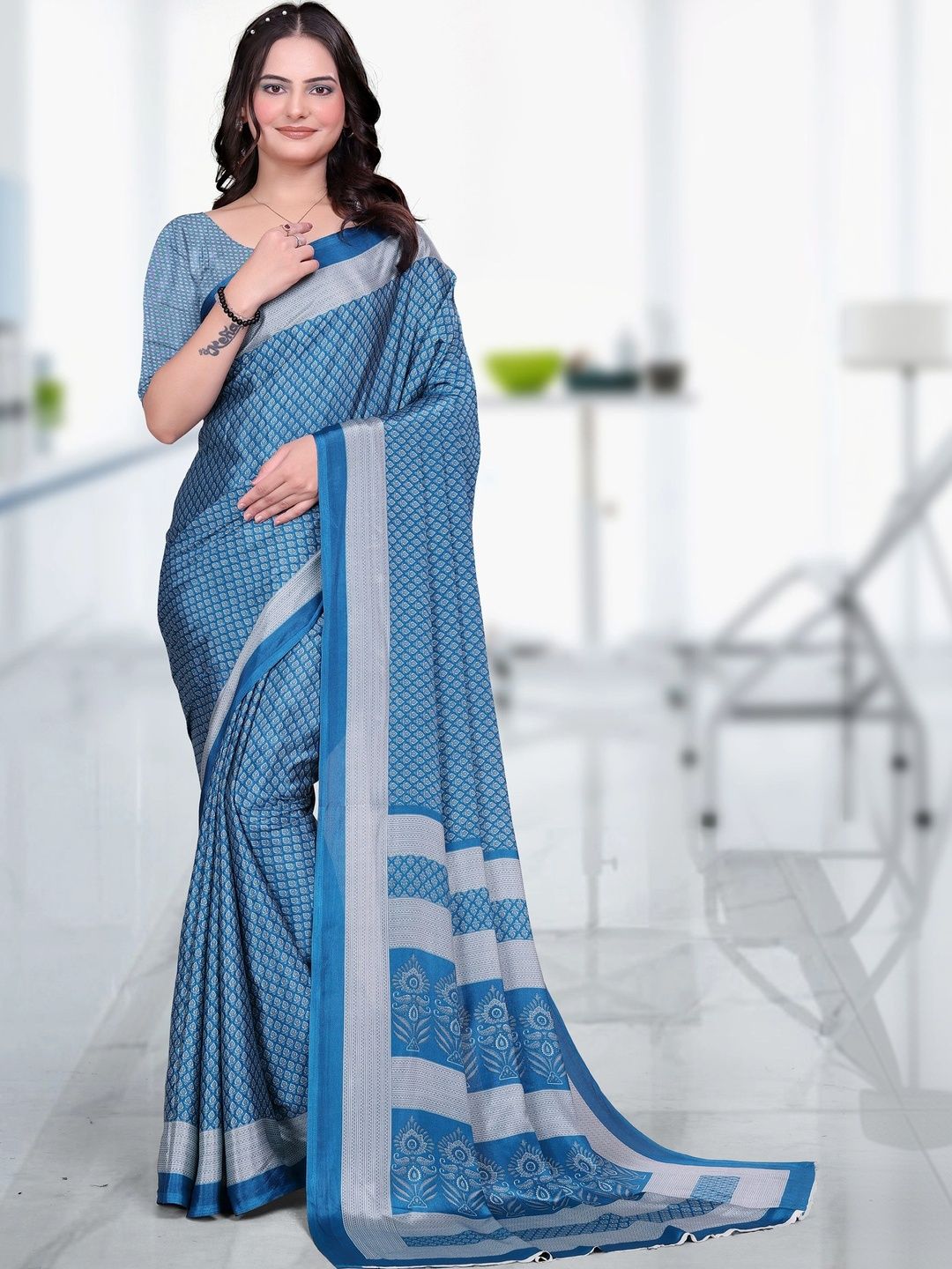 all about you Poly Crepe Designer Saree-picture-9