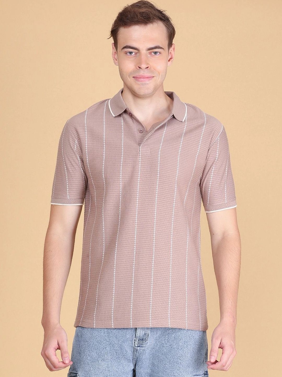 V-Mart Men Striped Polo Collar T-shirt-picture-39