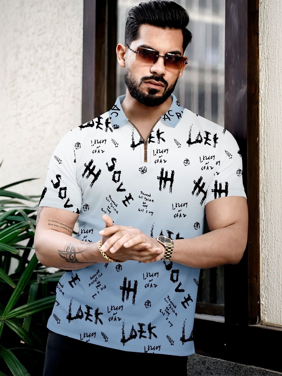 KAJARU Men Typography Printed Polo Collar T-shirt-picture-35
