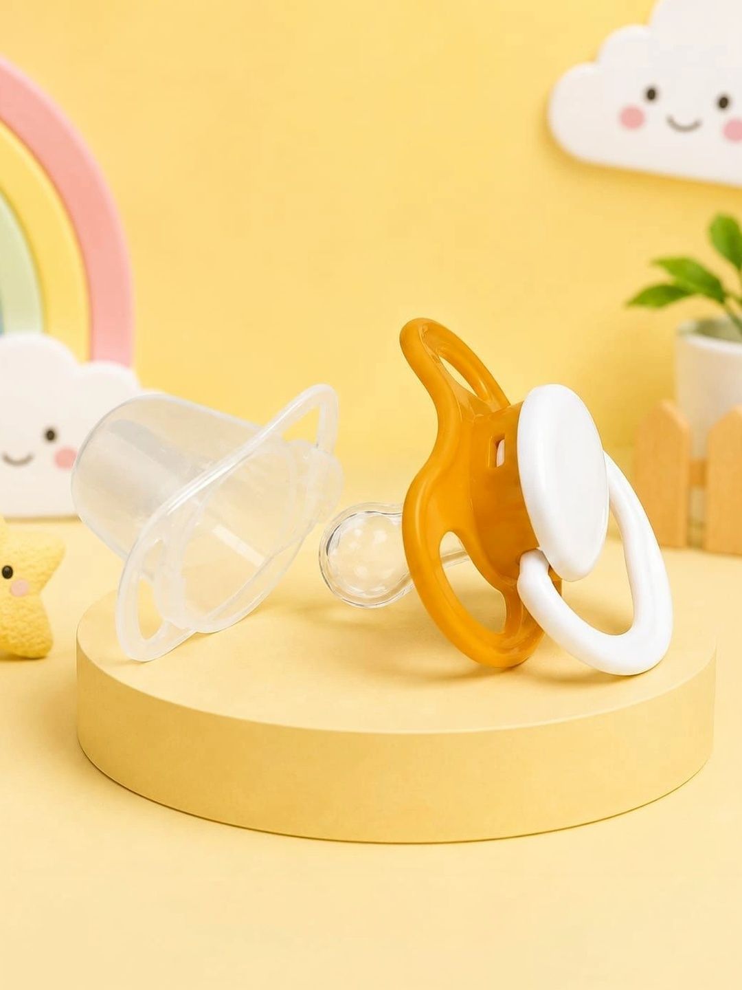 Joy Buzz Infants Transparent BPA-Free Soft Fruit Pacifier Style With Protective Cap-picture-44