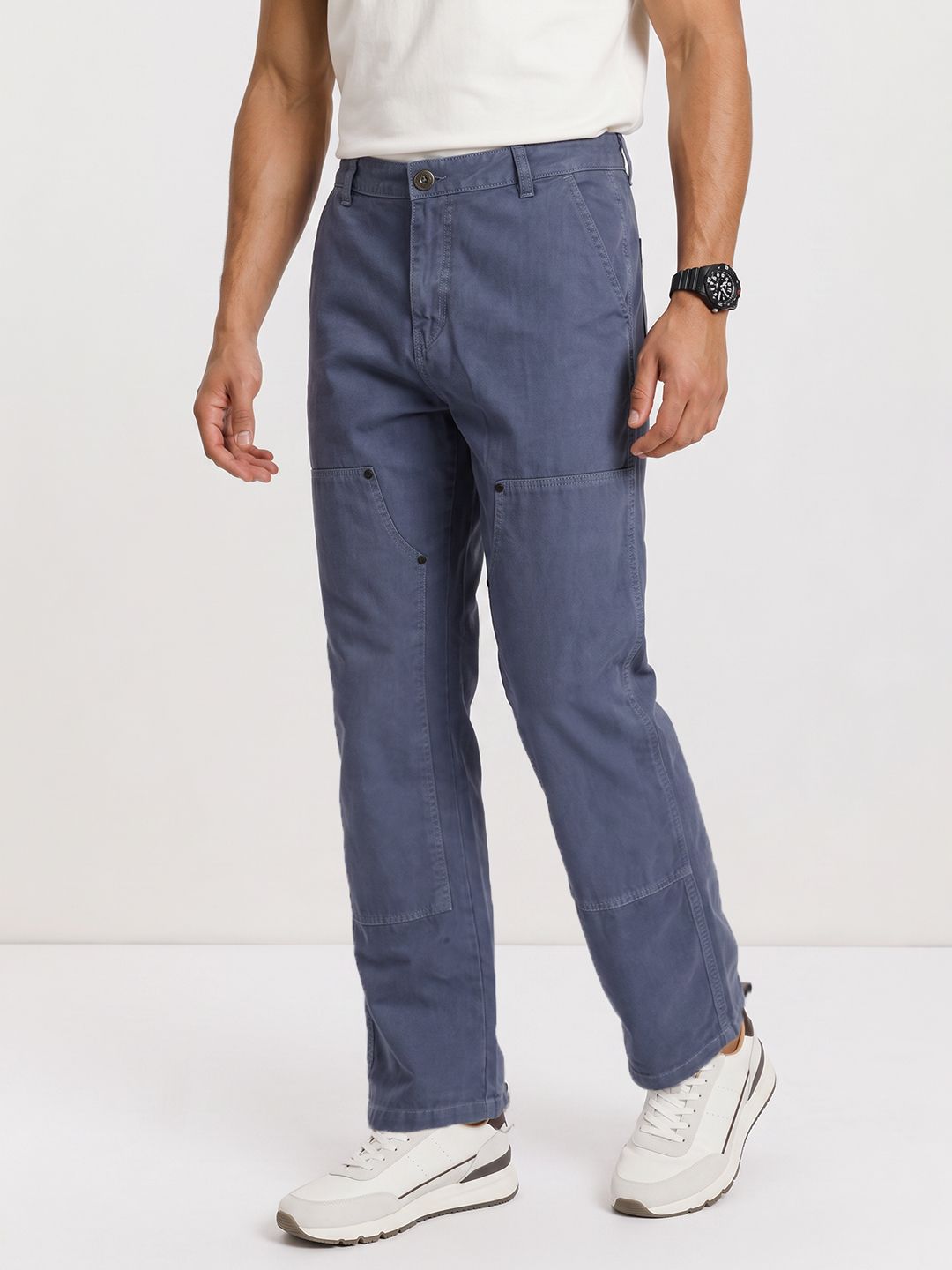 The Roadster Life Co. Men Straight Fit Pure Cotton Chinos Trousers-picture-33