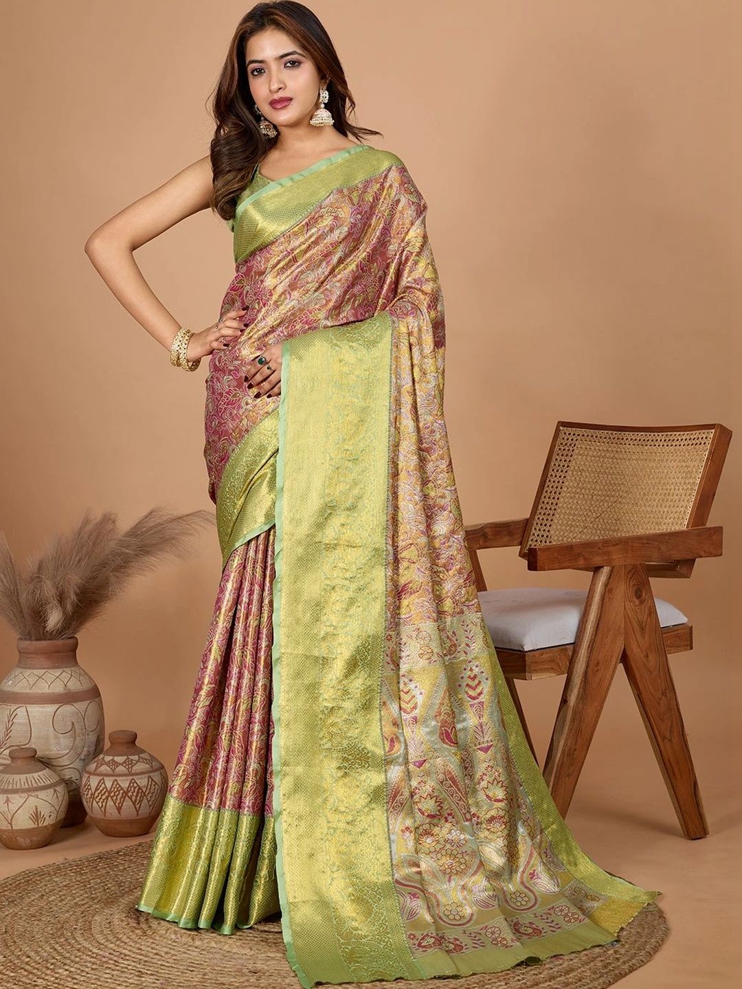 Lalan Shree Creation Woven Design Zari Silk Blend Kanjeevaram Saree-picture-18