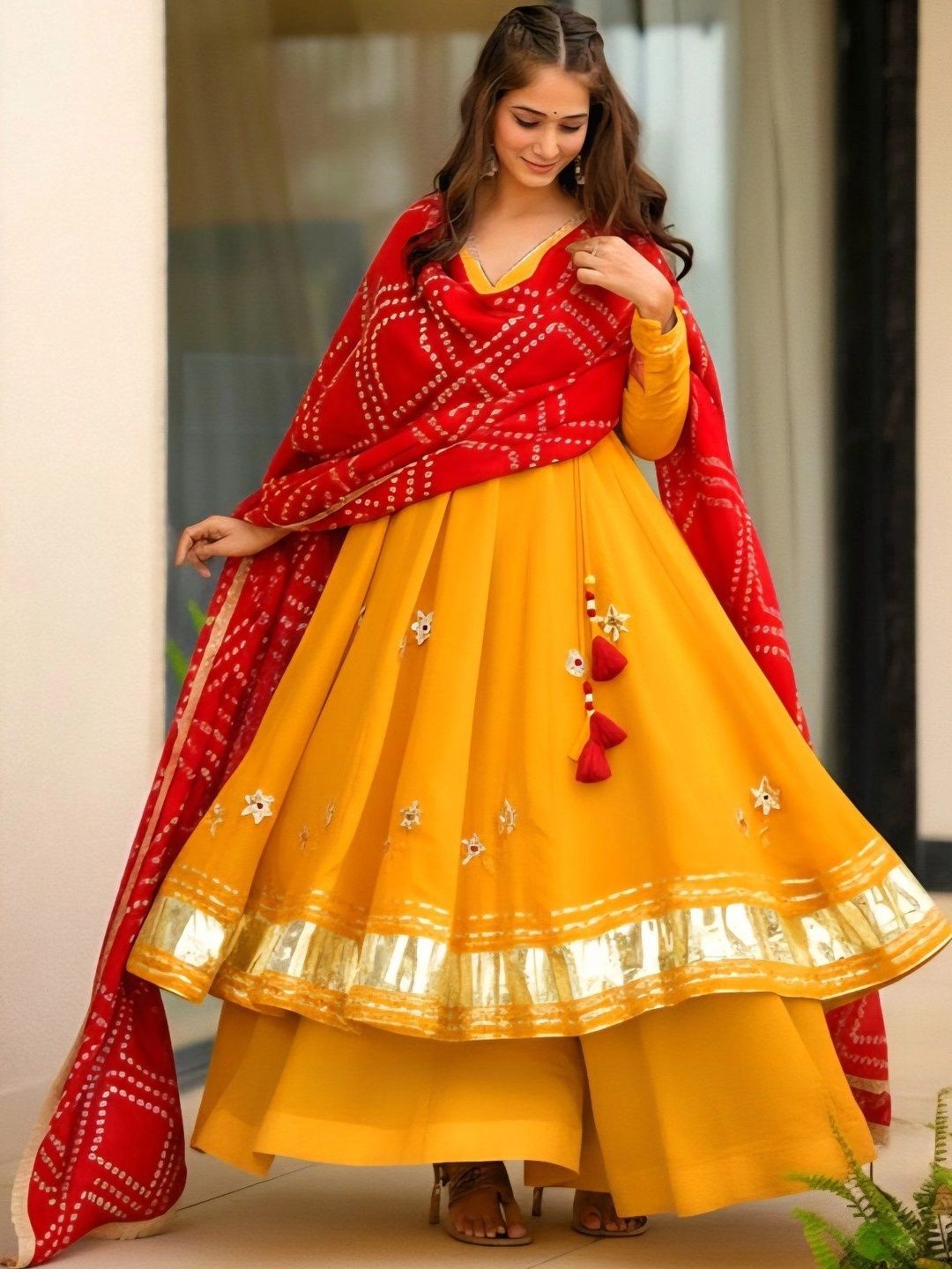 Mitera Women Gotta Patti Anarkali Kurta Set-picture-43