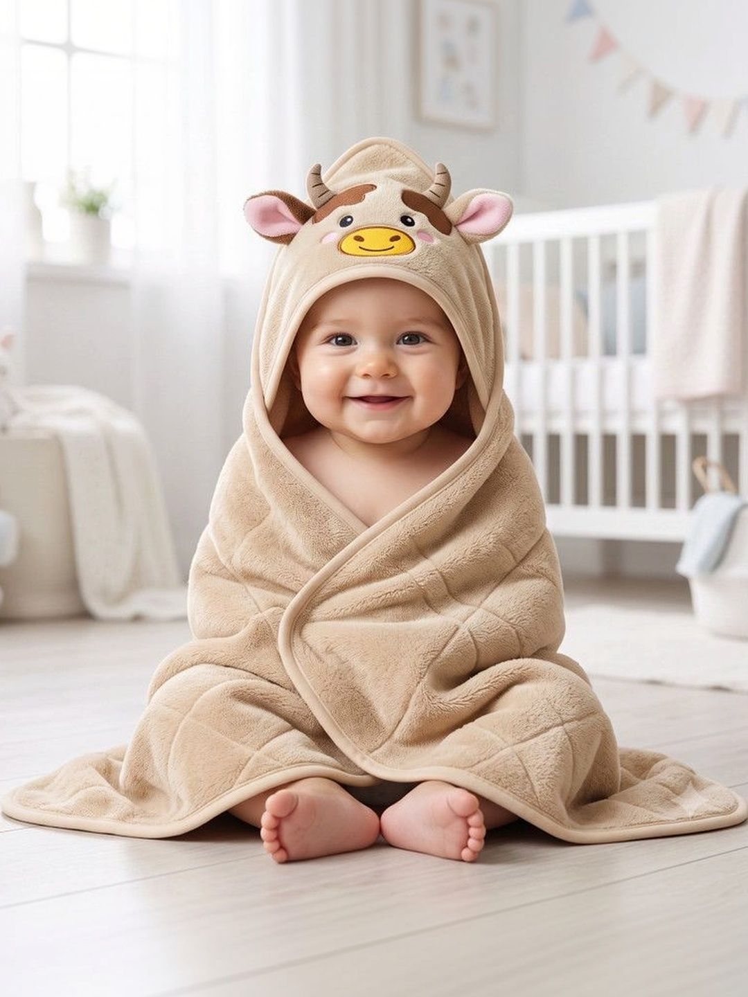 Weftora Brown 1 Printed 300 GSM Bath Towel-picture-33