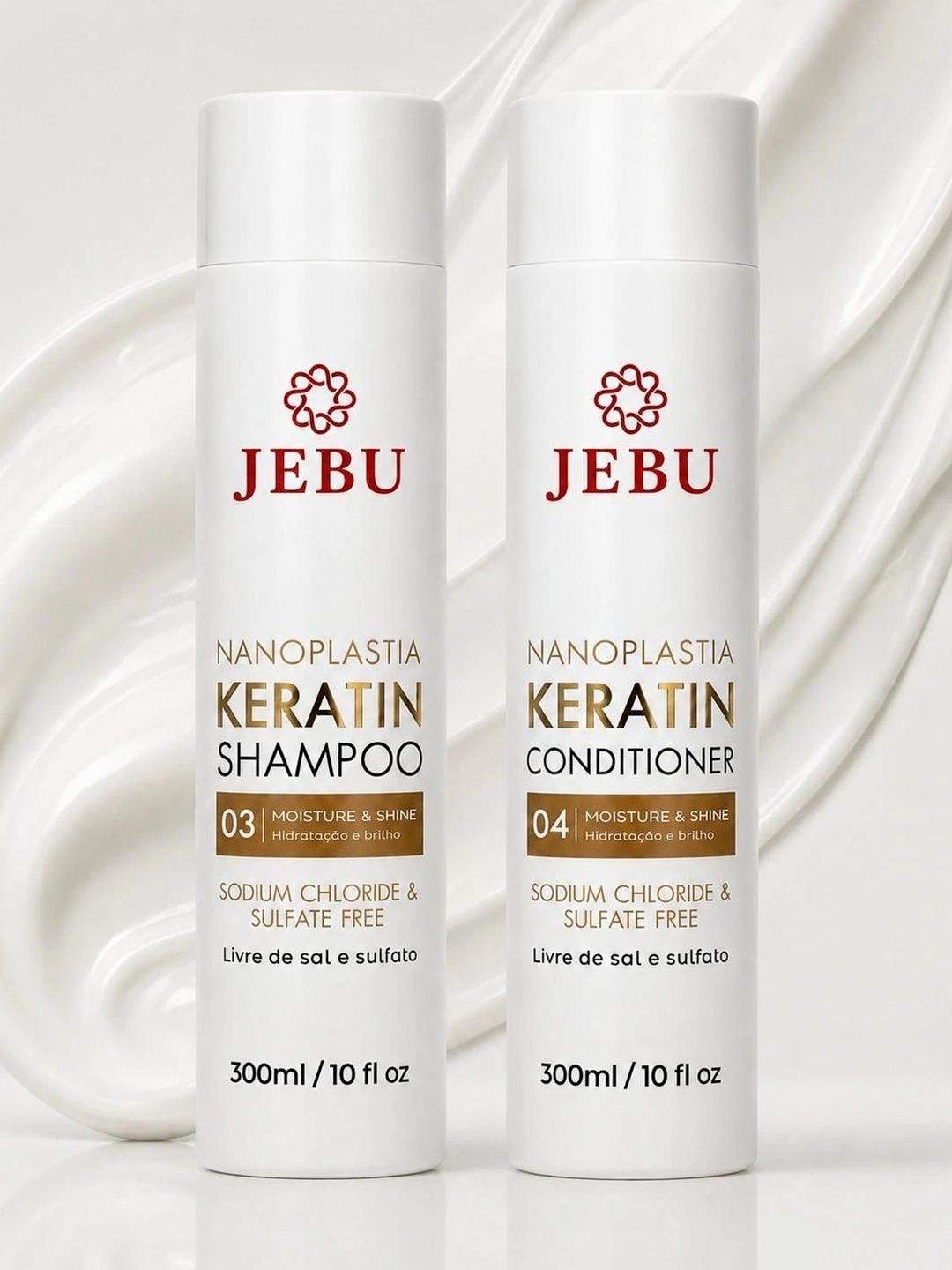 JEBU Pack Of 2 Keratin Shampoo & Conditioner Hair Care Combo - 300ml Each-picture-57