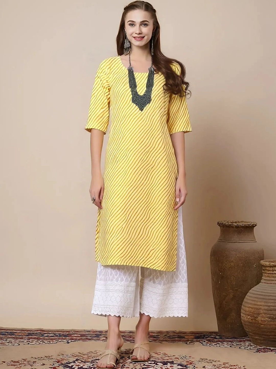HERE&NOW Women Printed Crepe Kurta-picture-13