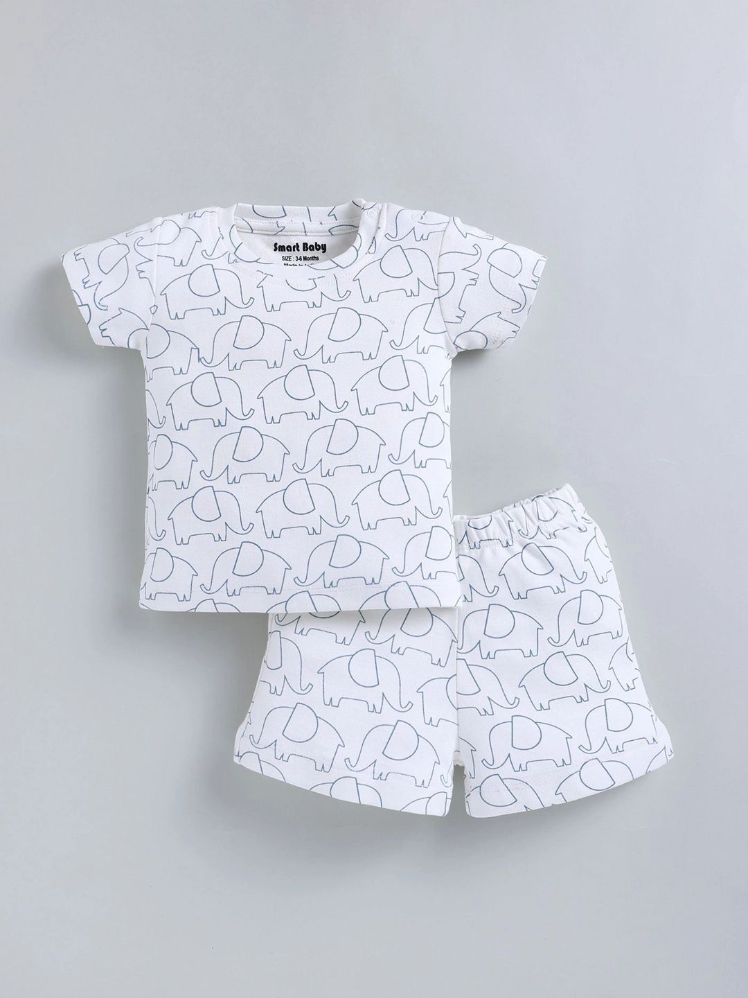 Smart Baby Boys Printed T-shirt with Shorts-image-9