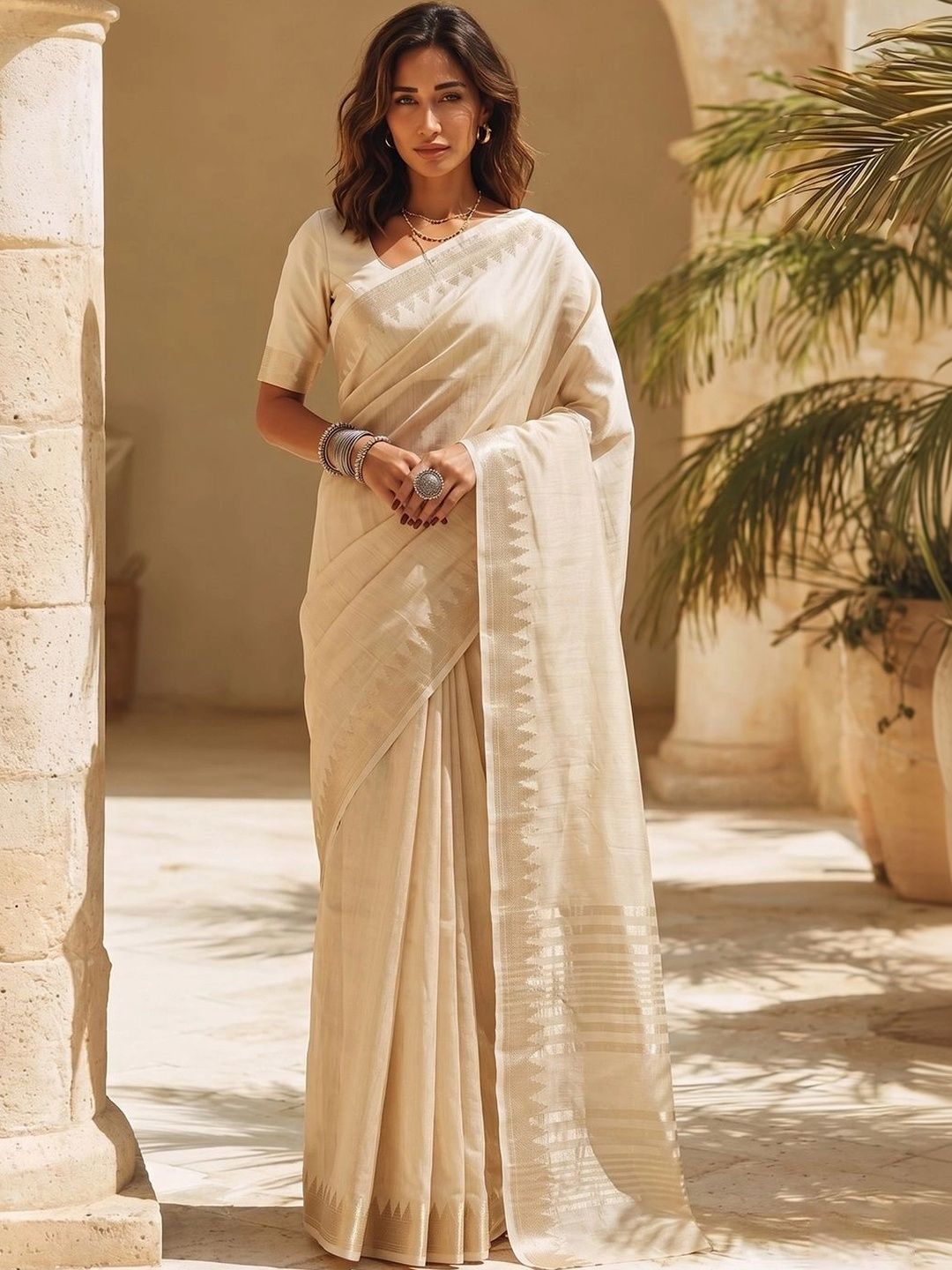 KALINI Woven Design Linen Blend Saree-picture-17