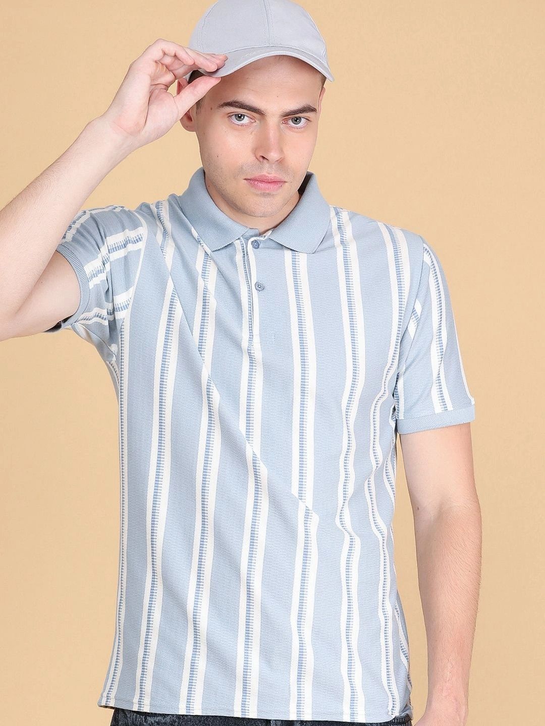 V-Mart Men Striped Polo Collar T-shirt-picture-24