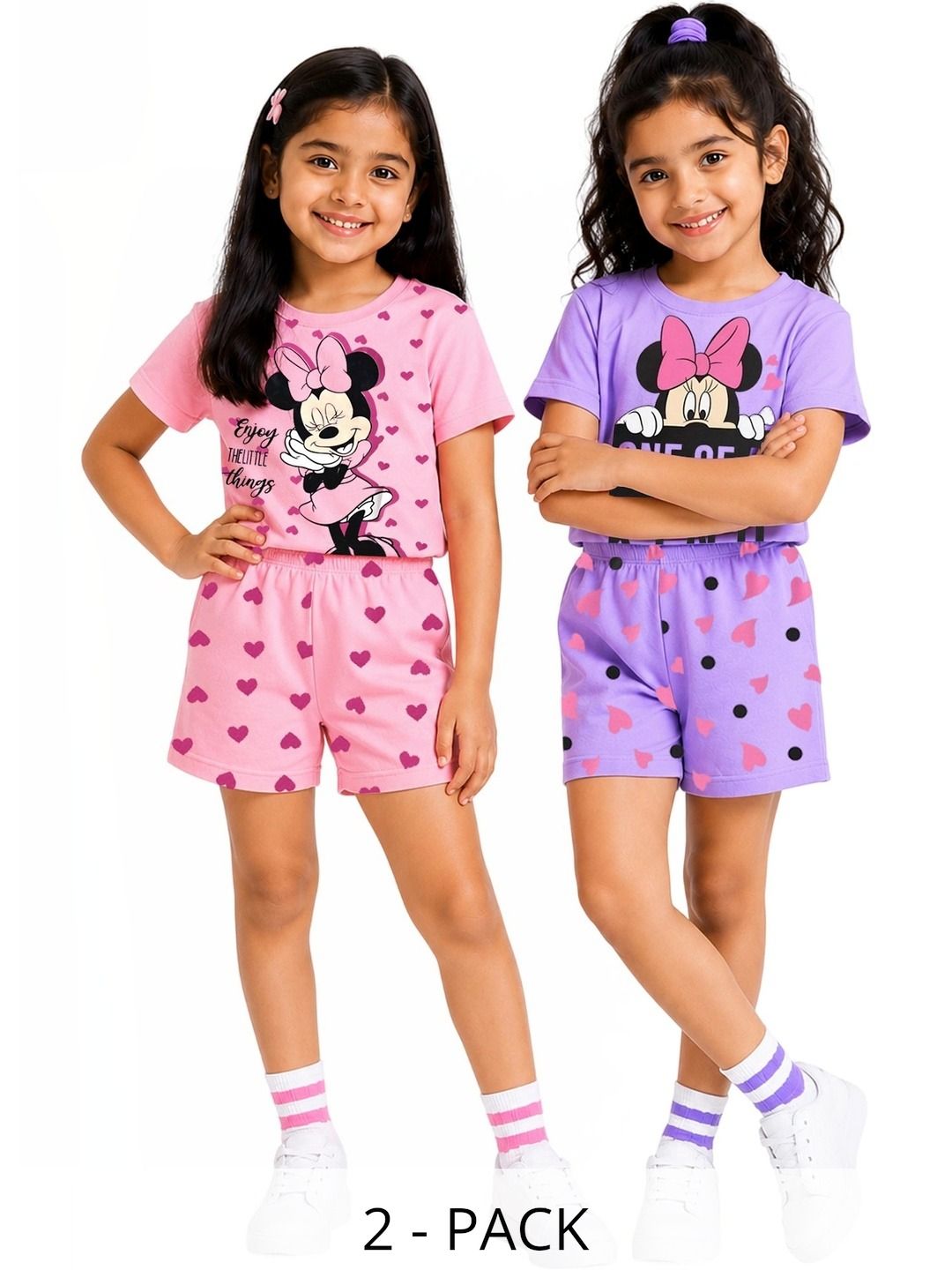 YK Disney Girls Printed T-shirt with Shorts-picture-19