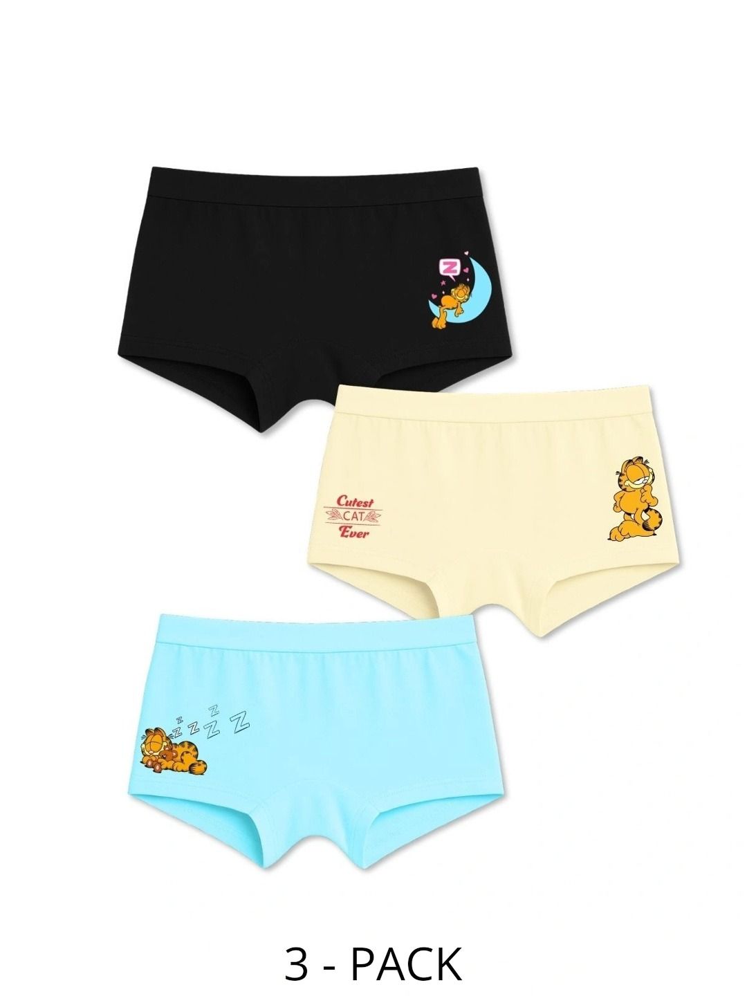 Button Bear Girls Pack of 3 Printed Cotton Boy Shorts-picture-29