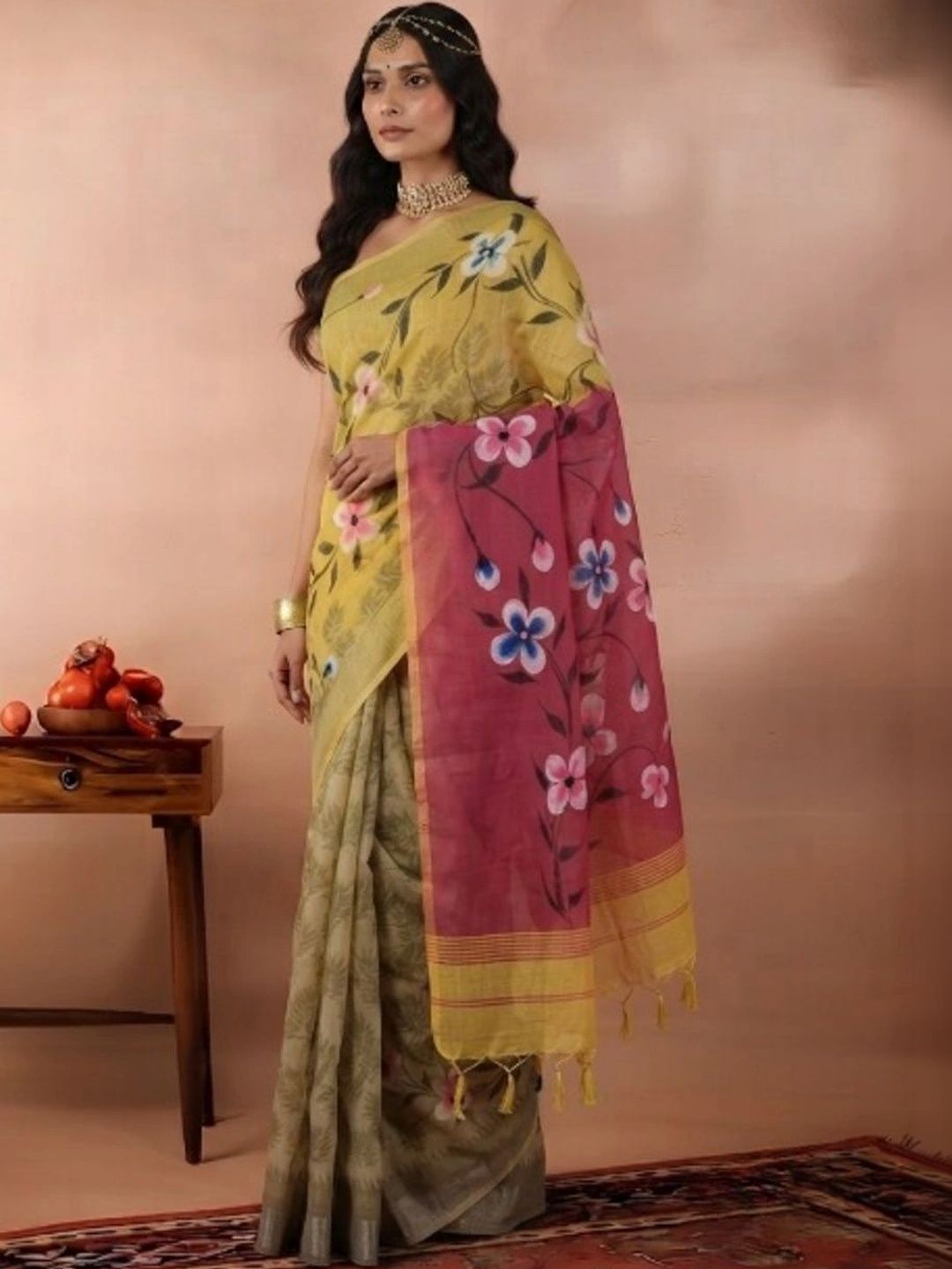 Kalakriti By Rachna Floral Pure Cotton Saree-image-7
