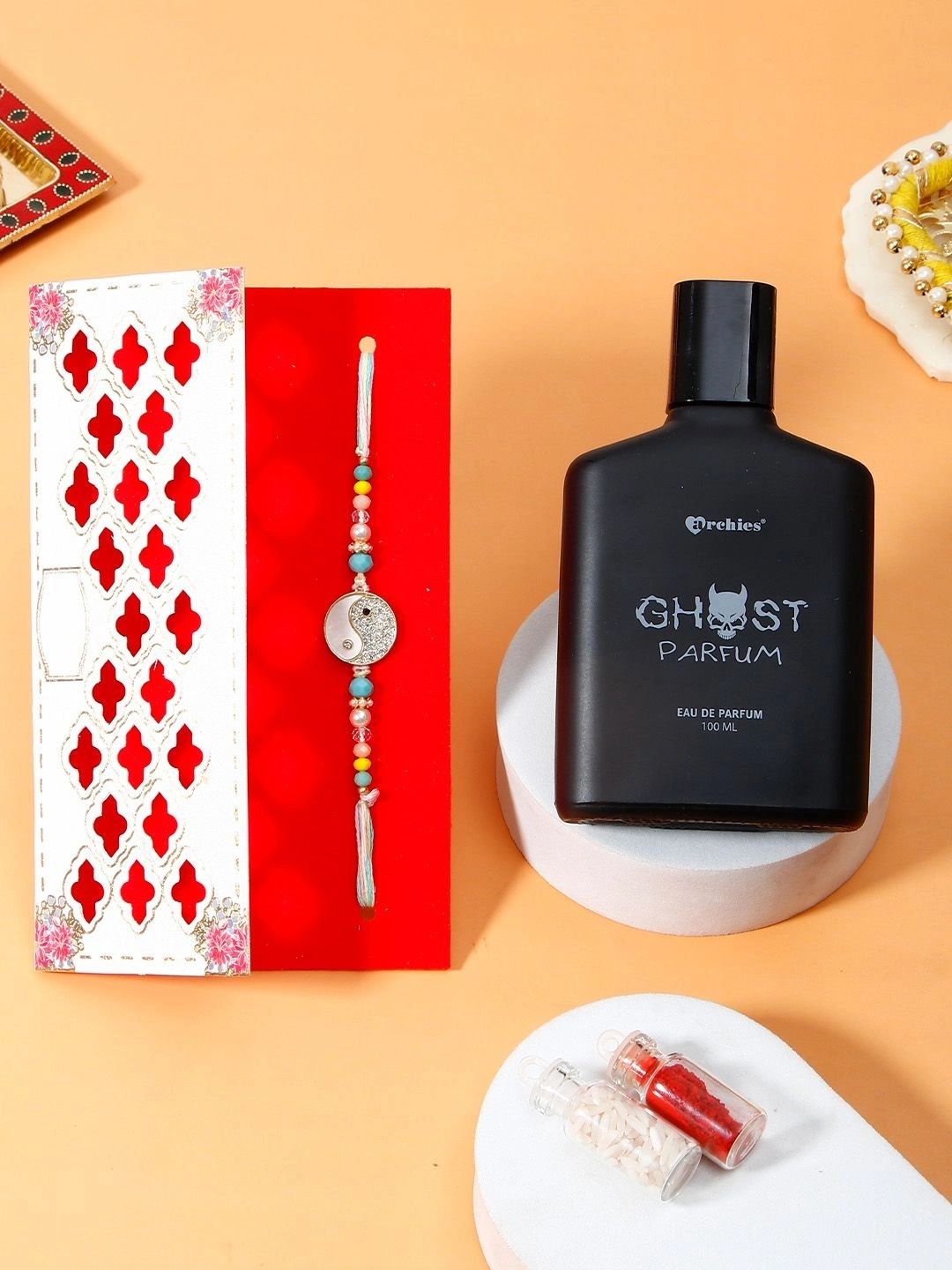 Archies Set of Rakhi Gift Set With Perfume & Roli Chawal-picture-24