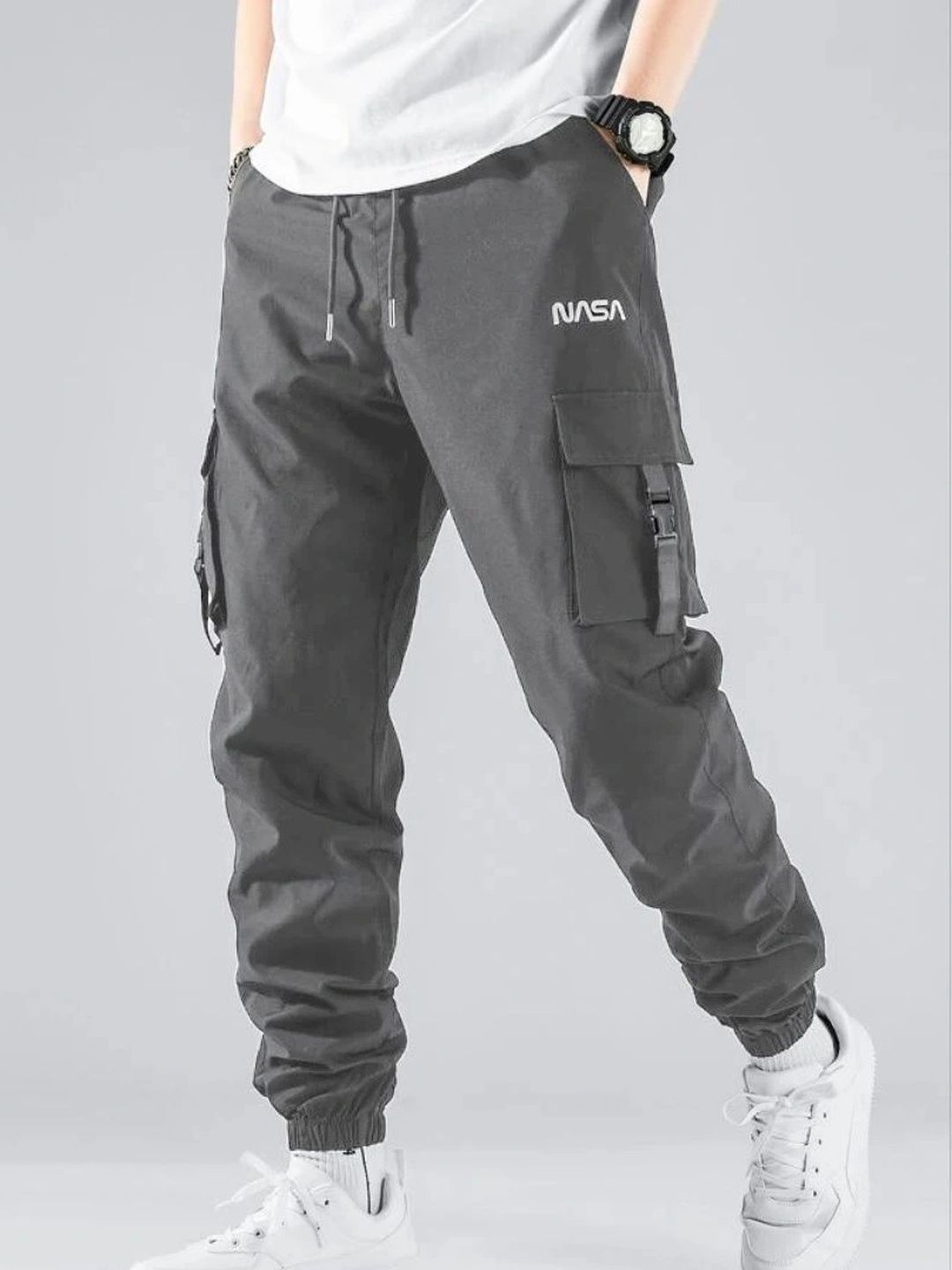 Joggers Park Men Regular Fit Brand Logo Dry Fit Cargos-picture-21