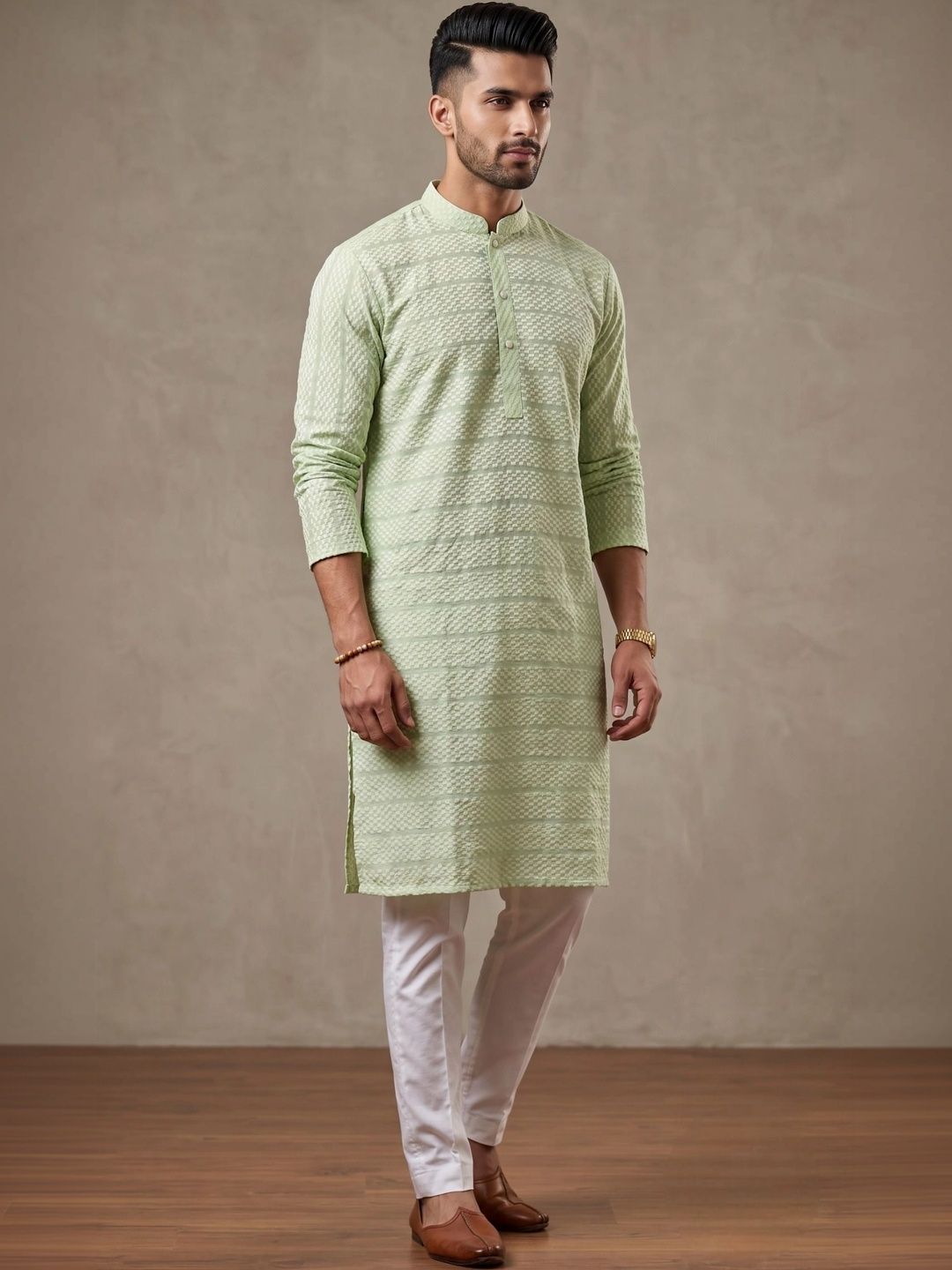 CHIRASVI Men Embellished Chikankari Kurta-picture-25