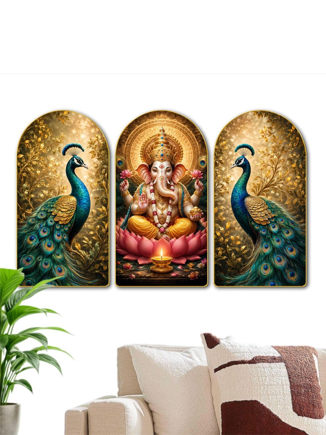 Livin'luxe Multicoloured MDF Religious Wall Paintings-picture-18